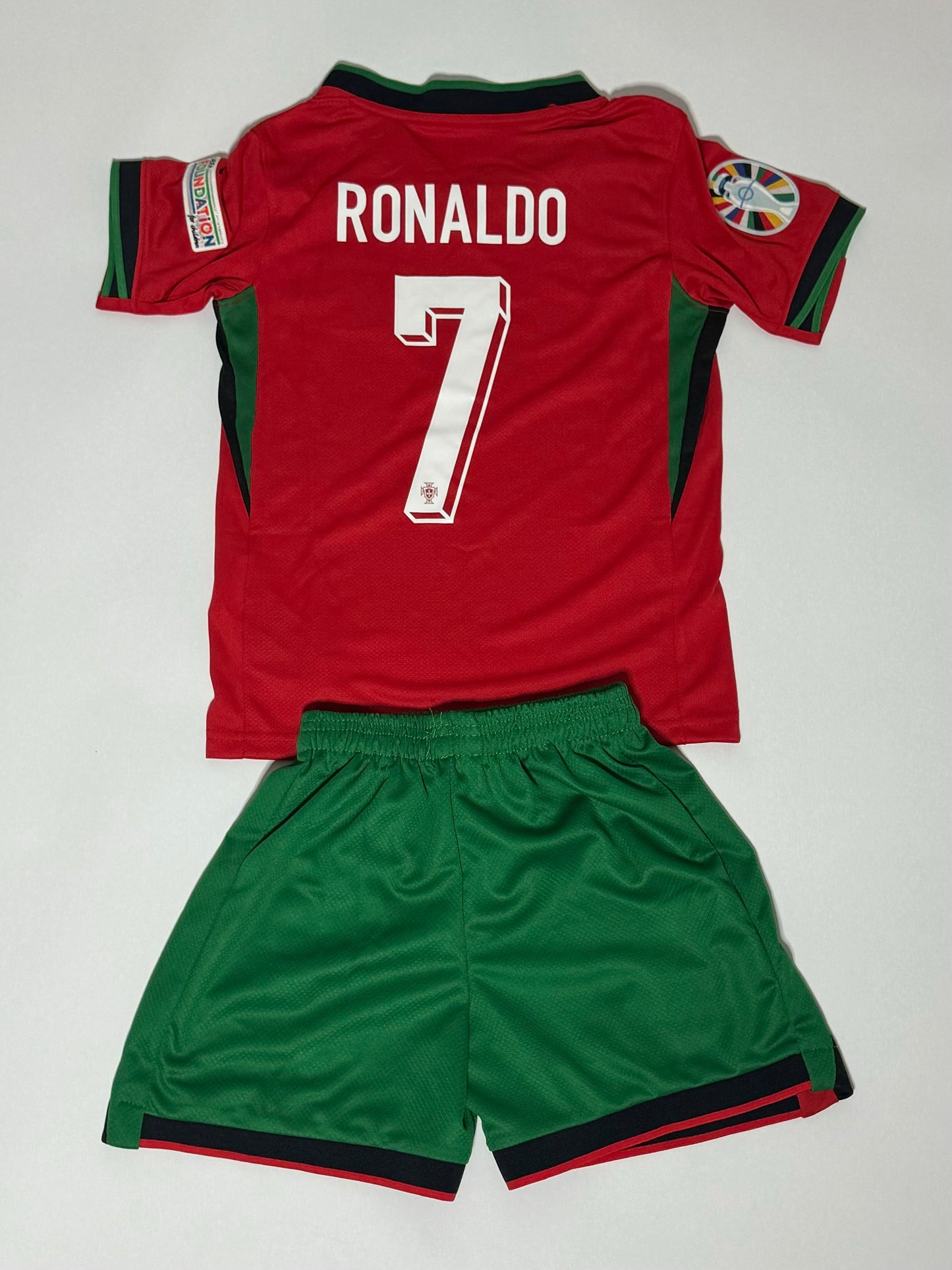 Ronaldo Portugal youth home jersey shorts set