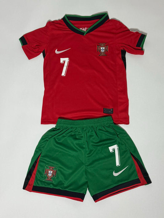 Ronaldo Portugal youth home jersey shorts set