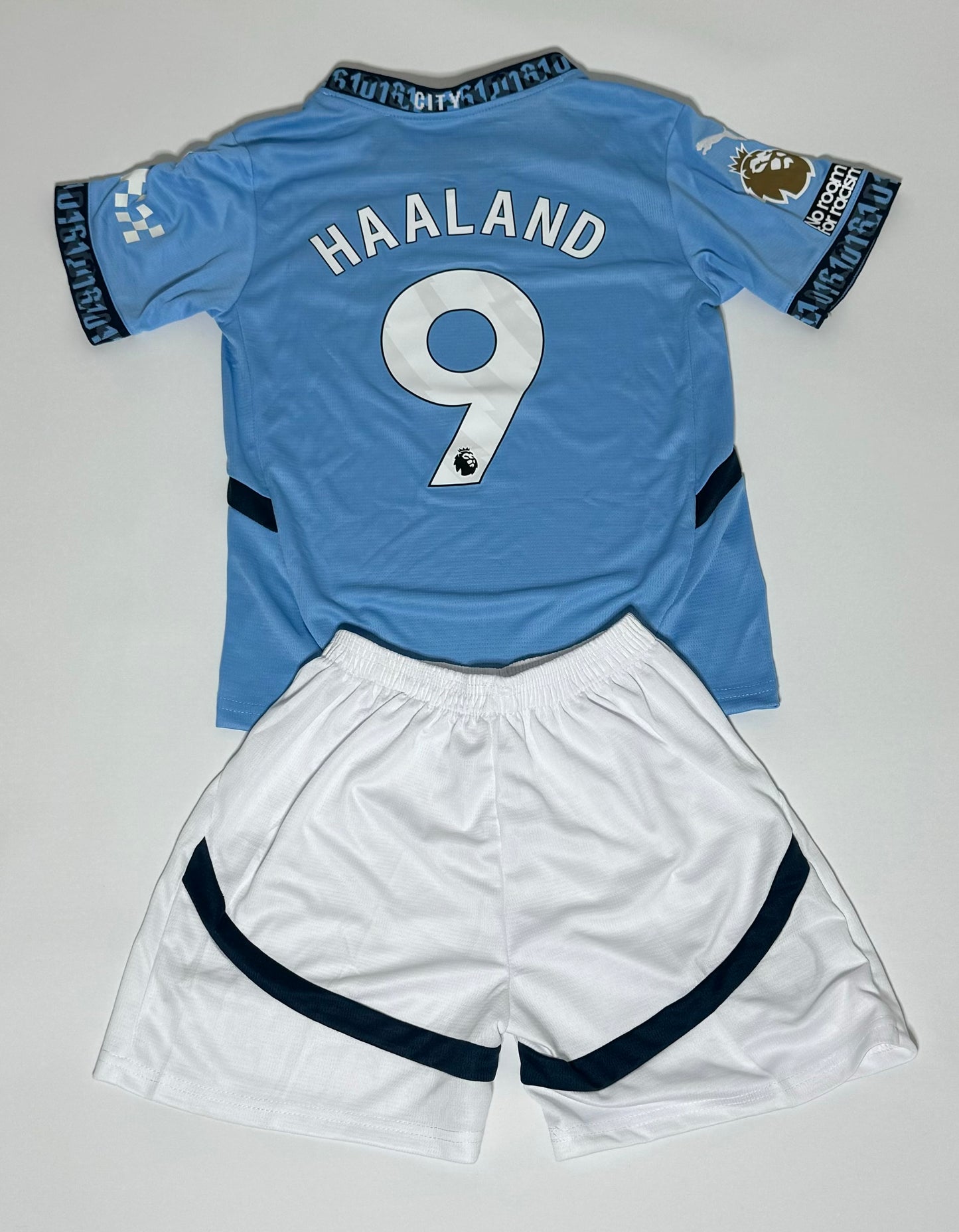 Haaland Manchester City youth home jersey shorts set