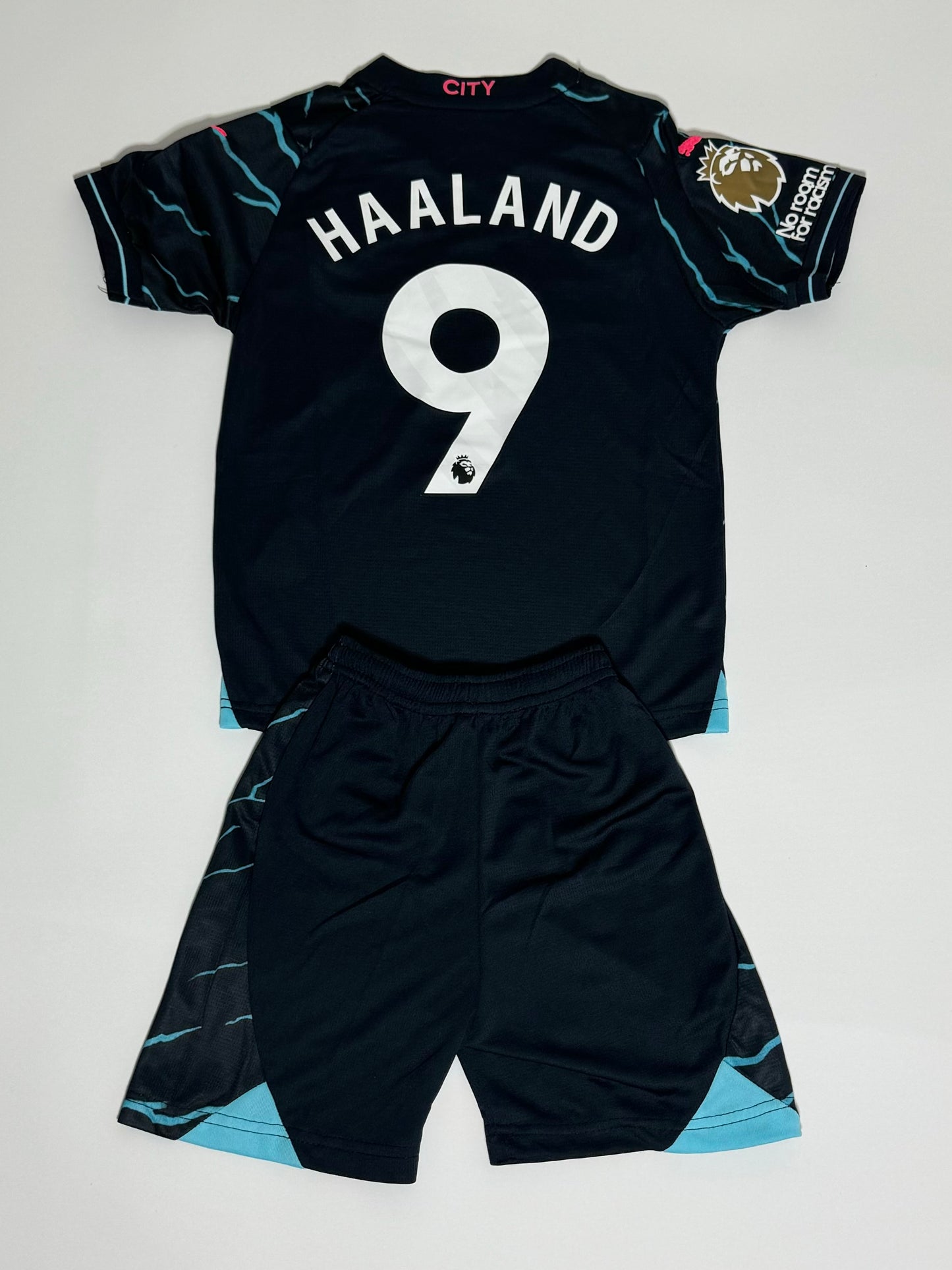 Haaland Manchester City youth alternate jersey shorts set