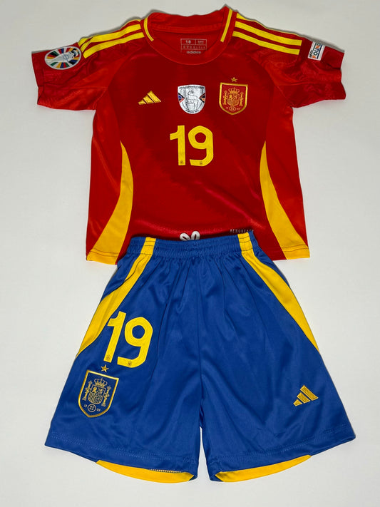 Lamine Yamal Spain youth Home Jersey Shorts Set